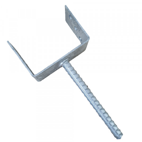 U - Pfostenträger 141 mm - 200mm länge - feuerverzinkt - geriffelte Steindolle