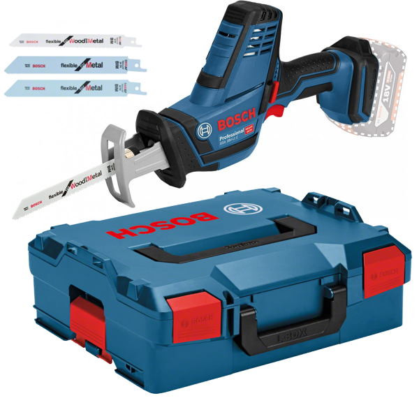 Bosch Akku-Säbelsäge GSA 18 V-LI C Professional - L-BOXX 136 - inkl. 3 Sägeblätter