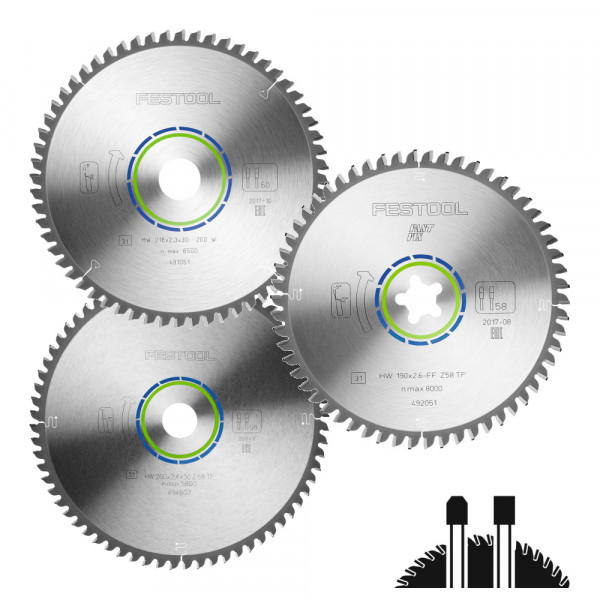 Festool Kreissägeblatt ALUMINIUM/PLASTICS 190mm - 216mm - 260mm