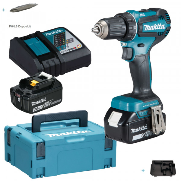Makita Akku Bohrschrauber DDF485RFJ - 2x 3,0AH Akku - Ladegerät - im Makpac 2