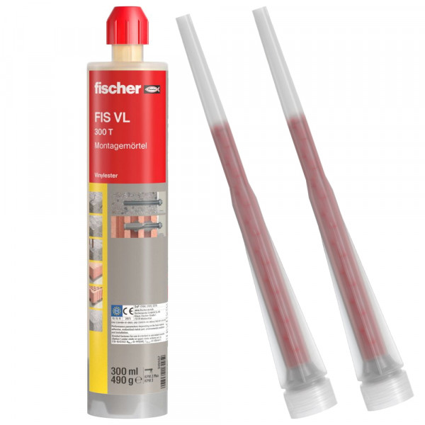 Fischer Montagemörtel FIS VL 300 T - 300 ml - inkl. 2x Statikmischer - 519557