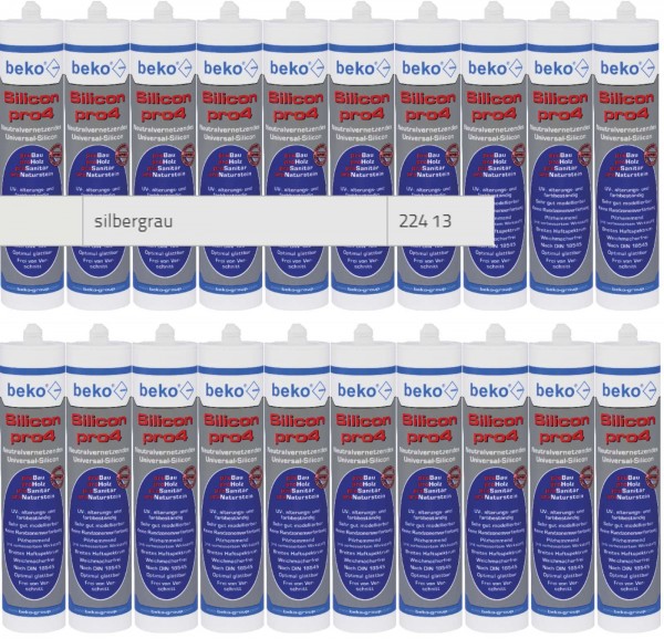 Beko 20x pro4 Premium-Silicon 310ml - 1 Karton - silbergrau