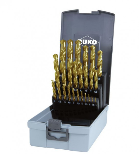 Terrax by Ruko Spiralbohrer-Satz 1-13mm - HSS-G TiN - DIN 338 Typ N - 25-tlg.