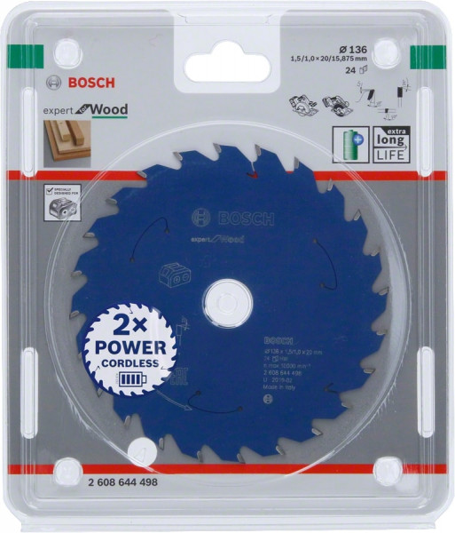 Bosch Sägeblatt Kreissägeblatt EXPERT - für Holz - für Akkusägen Ø 136 - 305mm