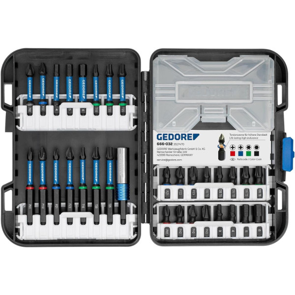 Gedore Torsions-Bit-Set - 666-032 - 32-teilig - hoher Schutz unter Last - 3517470