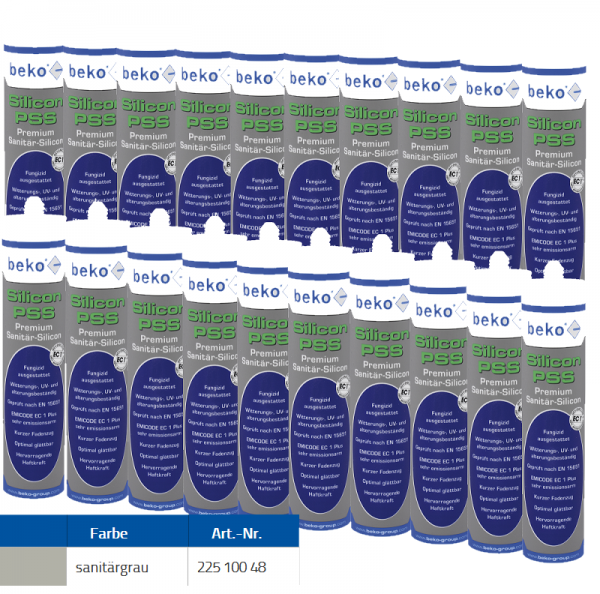 Beko 20x Premium Sanitär Silicon 310ml - PSS Silicon Premium - sanitärgrau