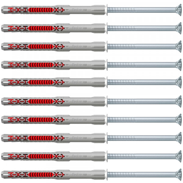 Fischer Langschaftdübel duoxpand 10 x 100 T Senkkopfschraube - 10 Stück - 562156