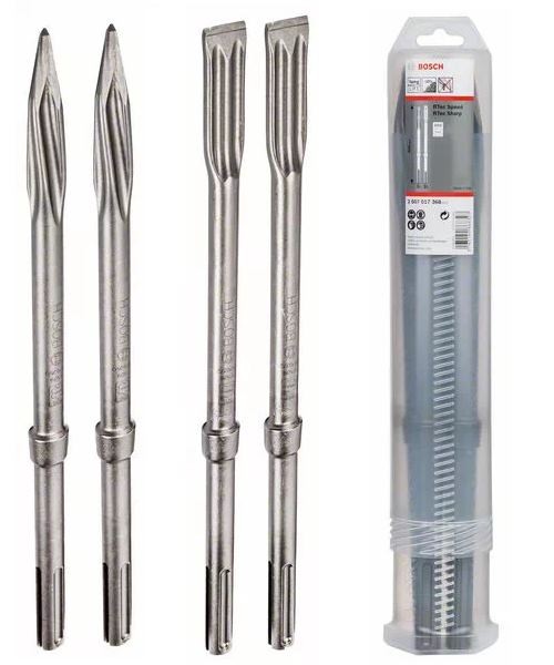 Bosch SDS MAX R-TEC Meißel Set 2x flach 2x spitz- 400mm lang - 4-teilig