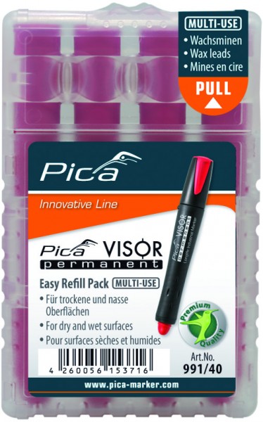 Pica Visor permanent Ersatz-Minen - 991/41 - rot