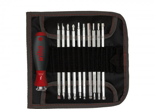 Wiha Schraubendreher mit Wechselklingen Set SYSTEM 6 - 12-teilig - mit Tasche