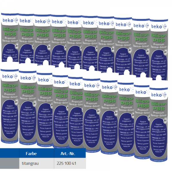 Beko 20x Premium Sanitär Silicon 310ml - PSS Silicon Premium - titangrau
