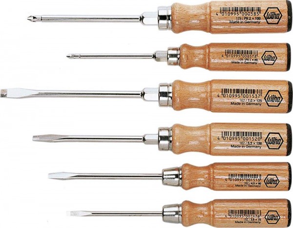 Wiha Holz Schraubendreher Set 162HK6SO - Wiha 07149 - Phillips - 6-teilig