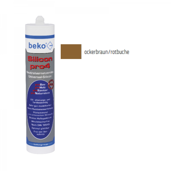 Beko pro4 Premium-Silicon 310ml - ockerbraun / rotbuche