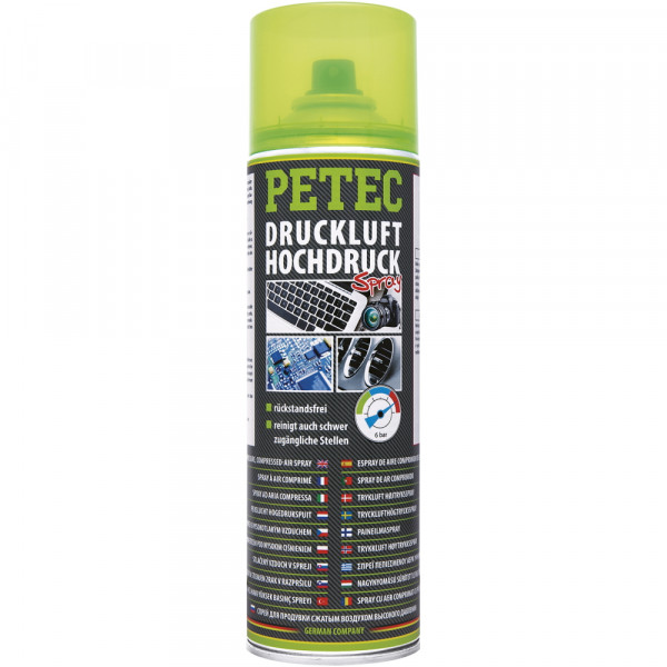 Petec 72150 Druckluftspray bis 6 bar - farblos - 400ml Dose - 360 Grad Ventil
