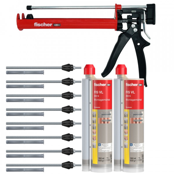 Fischer Thermax Set - 8x THERMAX M16/170 M12 - 2x Mörtel FIS VL360S - 1x Pistole
