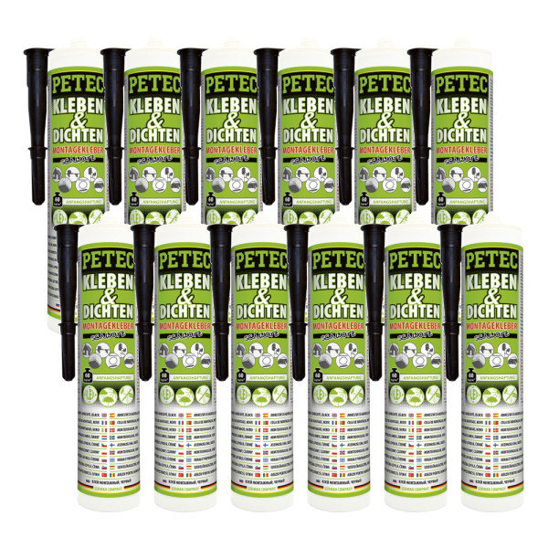 Petec Montagekleber Kleben + Dichten schwarz Set - 12 Stück - 94729
