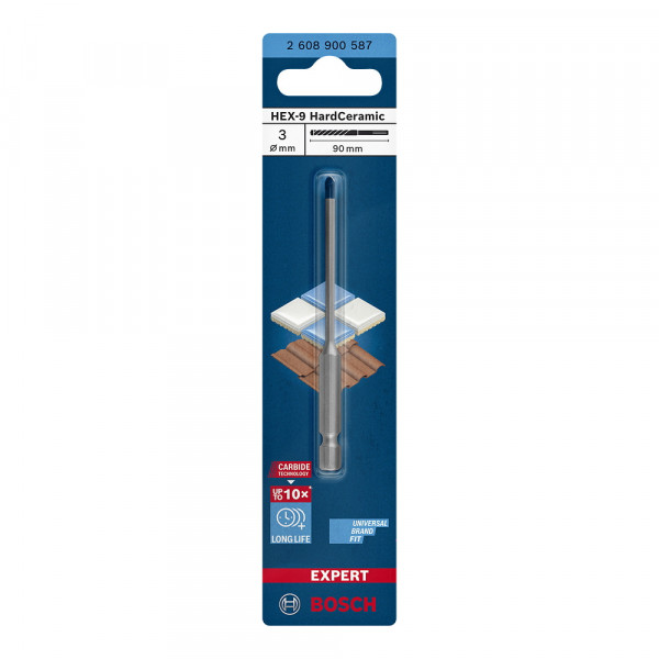 Bosch Bohrer Fliesenbohrer EXPERT HEX-9 HardCeramic Keramik 3 4 5 6 7 8 10 12 mm
