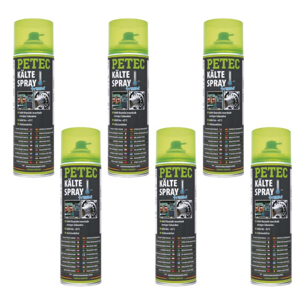 Petec Kältespray freeze -45 Grad 360 Grad Sprühkopf Set - 6 Stück - 71950