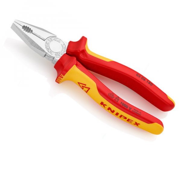 Knipex 0306180 VDE Kombizange mit Mehrkomponenten Hüllen 180mm