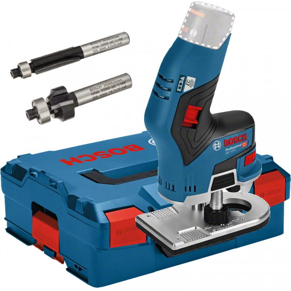 Bosch Akku-Kantenfräse GKF 12V-8 - 12 Volt - inkl. 2 Fräser - L-BOXX 136