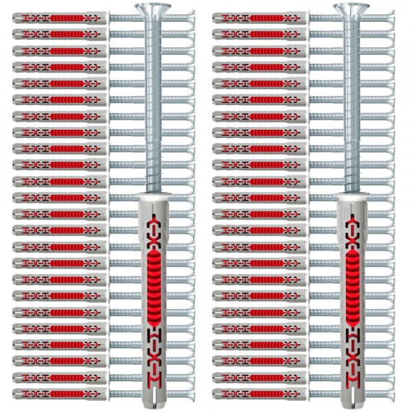 Fischer Langschaftdübel duoxpand 8 x 80 T Senkkopfschraube - 50 Stück - 562149