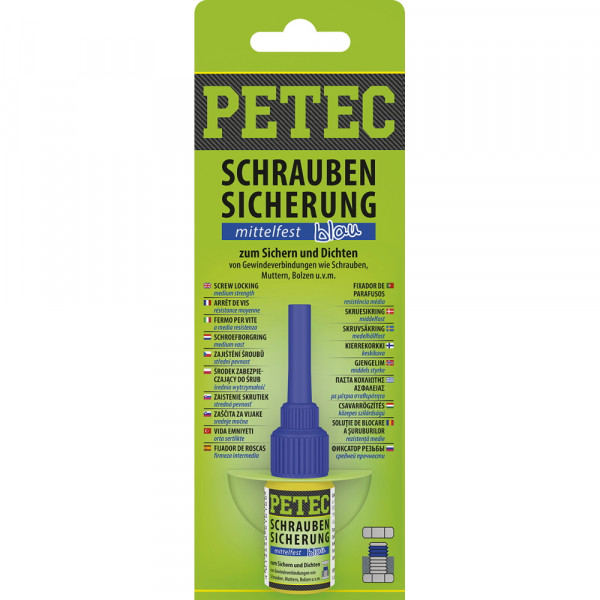 Petec 91005 Schraubensicherung mittelfest blau - 5 Gramm Flasche
