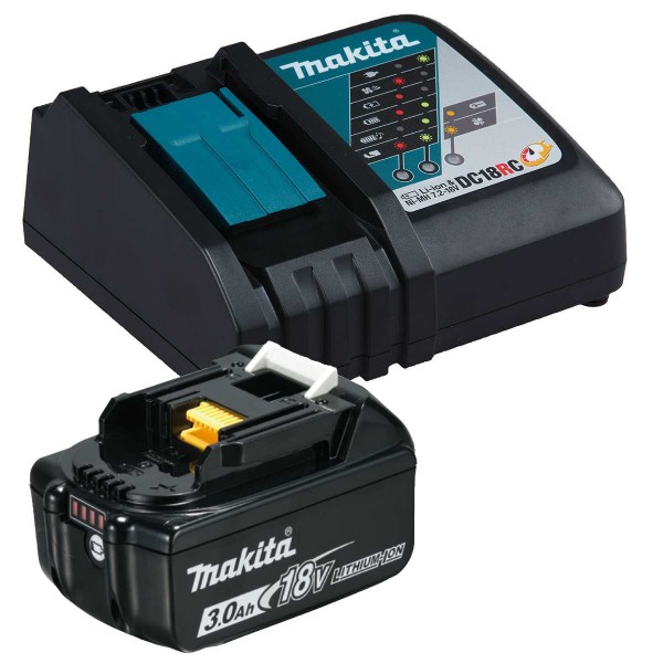 Makita Ladegerät Schnellladegerät - DC18RC - 14,4-18V - 1x BL1830 Akku 18V 3AH