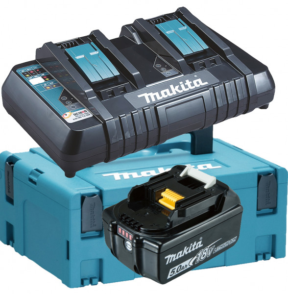 Makita Ladegerät - DC18RD - Makpac 2 - inkl. Akku BL1850 18V 5AH