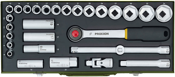 Proxxon Steckschlüsselsatz 1/2" 8-34mm 29-tlg. 23000 Knarrenkasten