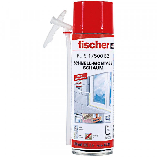 Fischer Schnellmontageschaum Bauschaum Brunnenschaum PU S1/500ml B2 - 1K