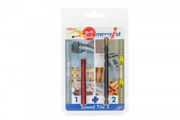 Marcrist Fliesenbohrer 8mm Speed Tile X Set PG750X + MM850 AkkuMAX - 496503008