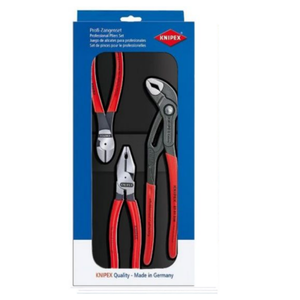 Knipex Zange Zangenset Zangen Set Kraft-Paket 3-tlg. 002010