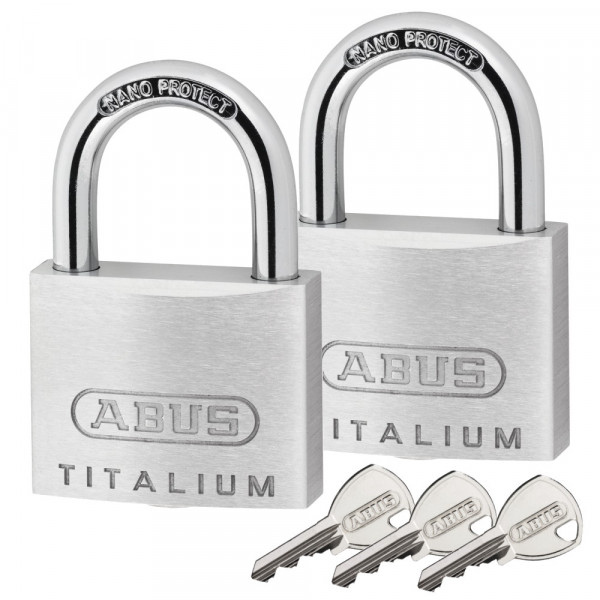 Abus Titalium Vorhangschloss - 64TI 40 Twins - 2er Set - Gleichschließend