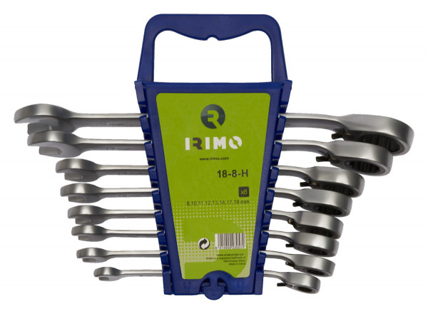 Bahco Irimo Knarren-Ring-Maulschlüssel-Satz - 18-8-H - 8-teilig - 8-19