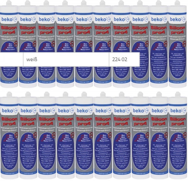 Beko 20x pro4 Premium-Silicon 310ml - 1 Karton - weiß