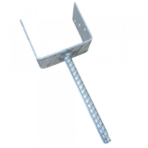 U - Pfostenträger 121 mm - 200mm länge - feuerverzinkt - geriffelte Steindolle