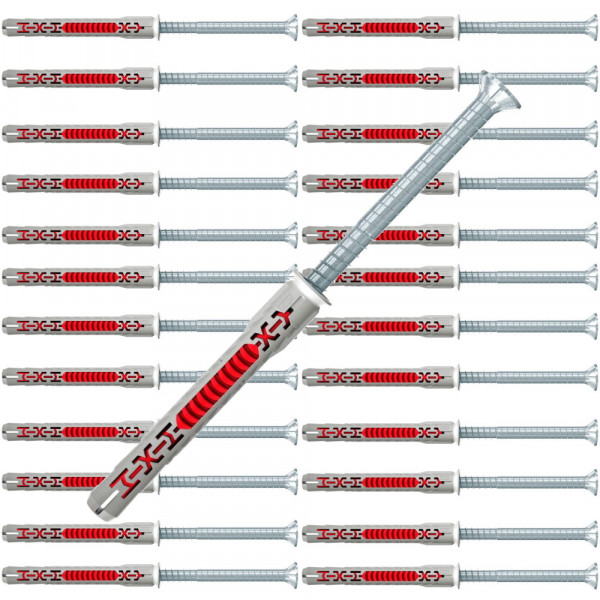 Fischer Langschaftdübel duoxpand 8 x 80 T Senkkopfschraube - 25 Stück - 562149