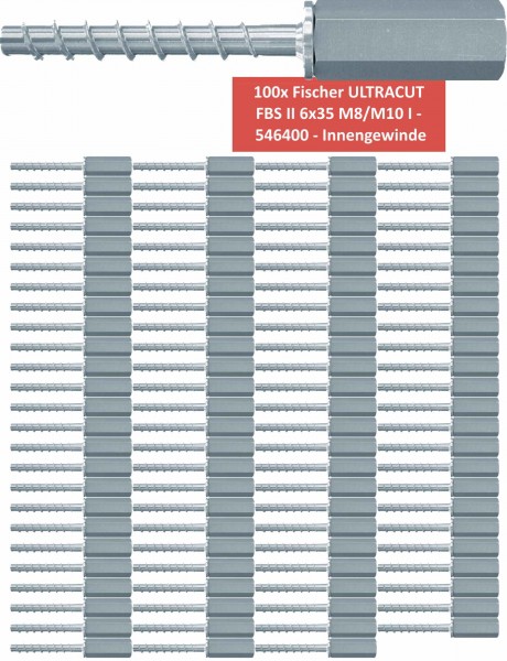Fischer Betonschrauben Innengewinde UltraCut FBS II 6x35 M8/M10 IG - 100 Stück