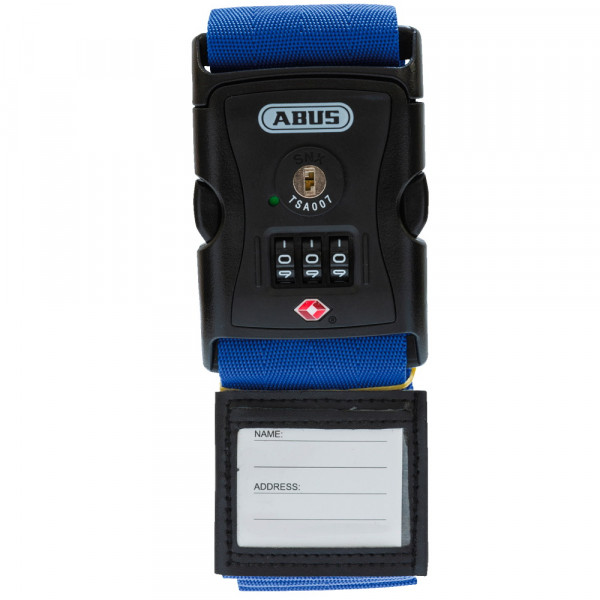 Abus Kofferband 620TSA/192 BLAU - für USA reisen - TSA - Zahlencode - 192cm