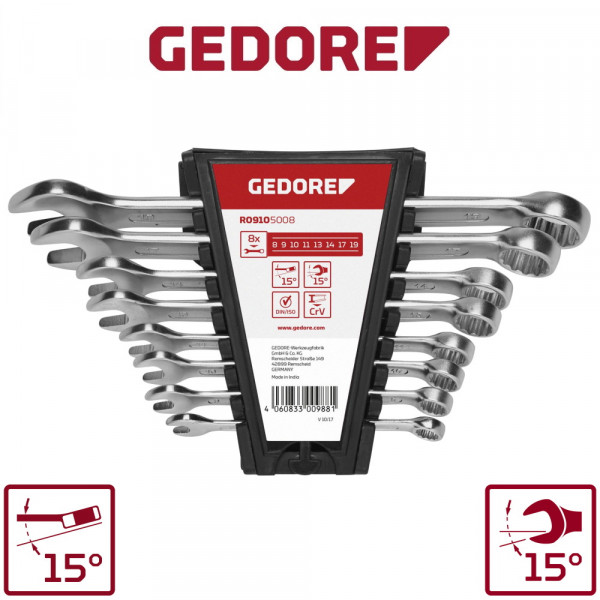 Gedore Red Ring-Maulschlüssel Satz - 9-19mm - 8 teilig - R09105008