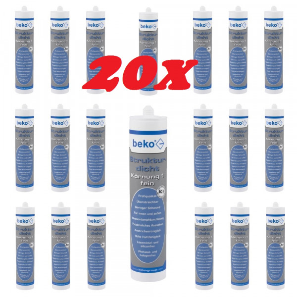 Beko 20x Strukturdicht weiß strukturiert - Körnung 1 - fein - Acryl - 230330