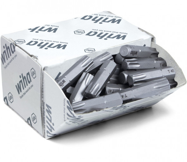 Wiha Bits Großpack Standard 25 mm - 08070 - 50 Stück - TORX T40 - 1/4" C6,3