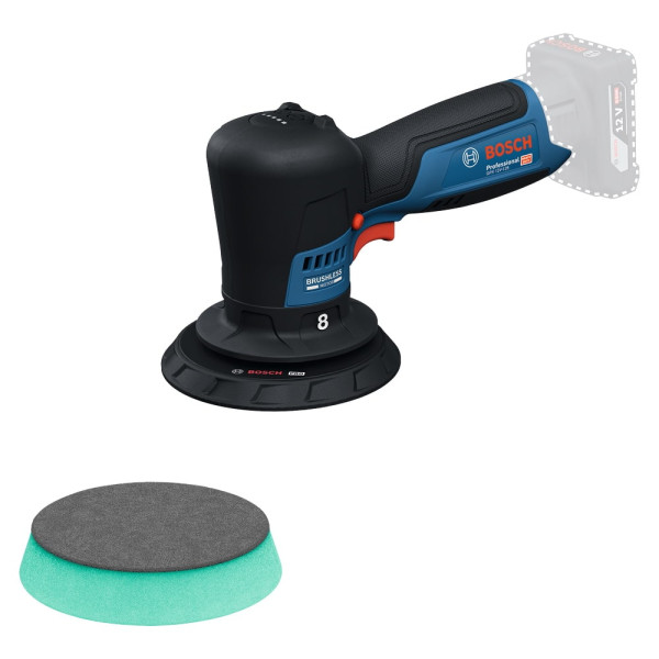 Bosch Akku Polierer GPX 12V-125 - Sologerät ohne Akku/Ladegerät inkl. Zubehör