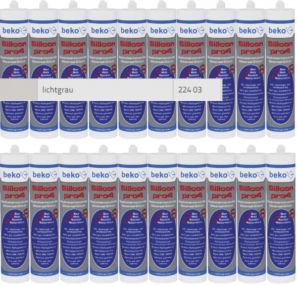 Beko 20x pro4 Premium-Silicon 310ml - 1 Karton - lichtgrau