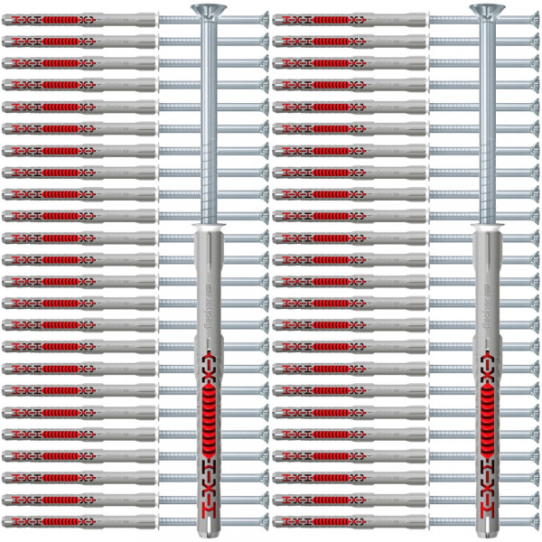 Fischer Langschaftdübel duoxpand 10 x 100 T Senkkopfschraube - 50 Stück - 562156